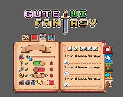 Симпатичный фэнтези UI asset pack